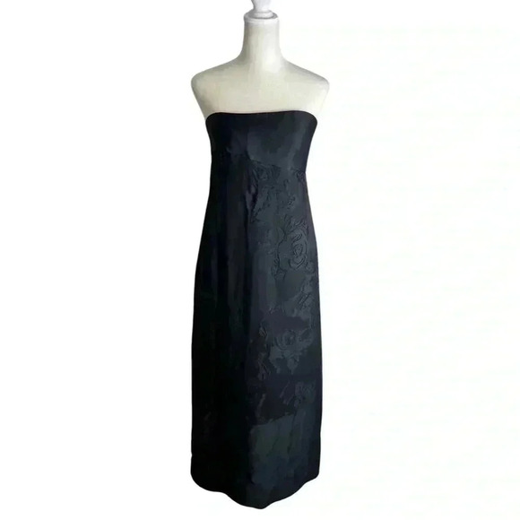 Vintage Strapless Donna Karan Black Gown Size 4 - Picture 1 of 16